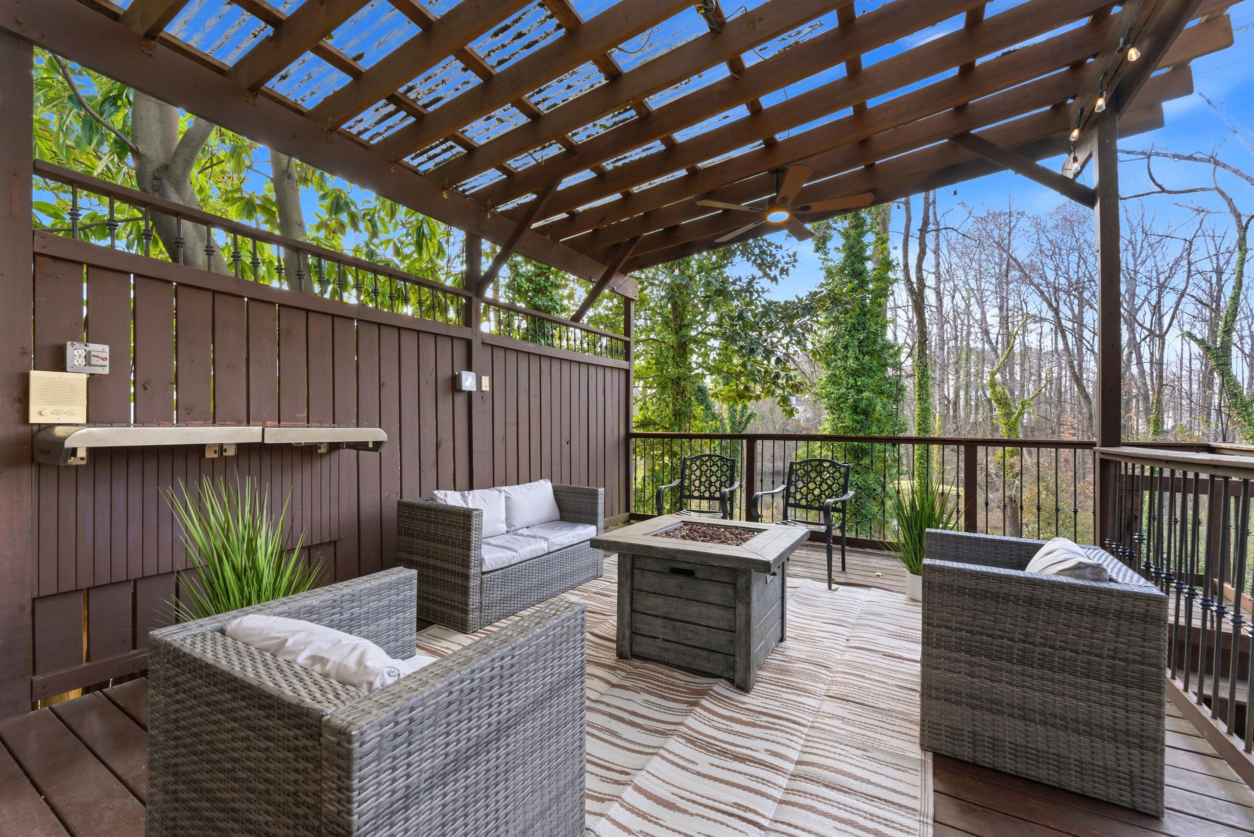 Outdoor deck lounge that extends the shared living space